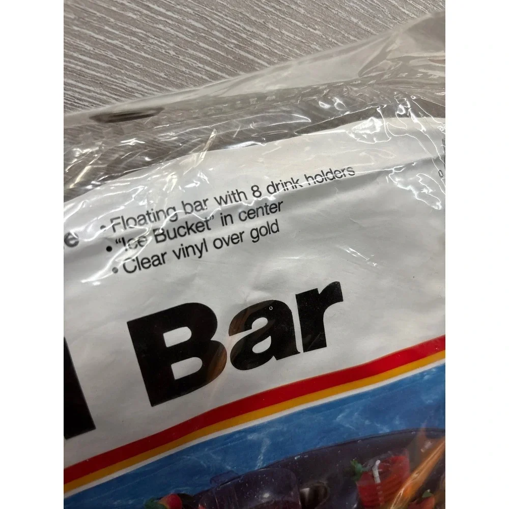 Vintage 1985 Intex Pool Bar Inflatable Floating 8 Drink Holder Ice Bucket Retro